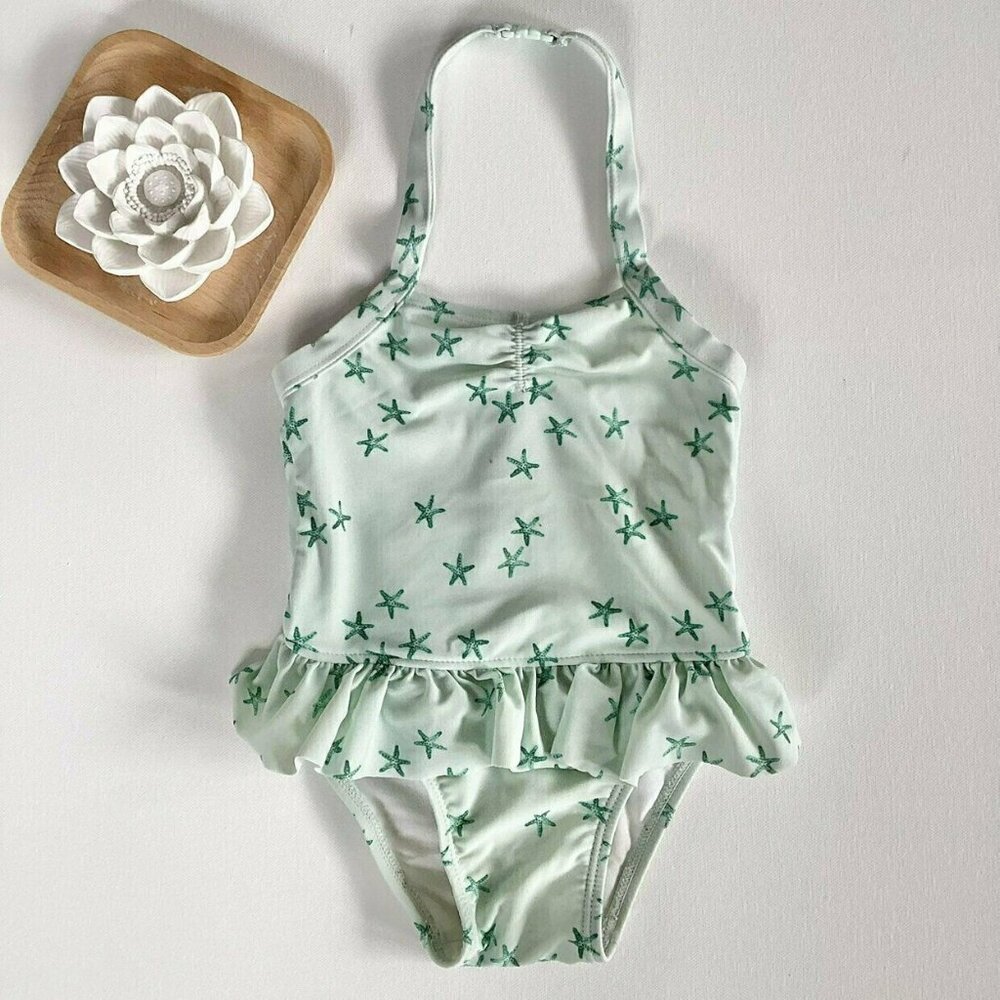 Old Navy Green Starfish Ruffle Swimsuit
